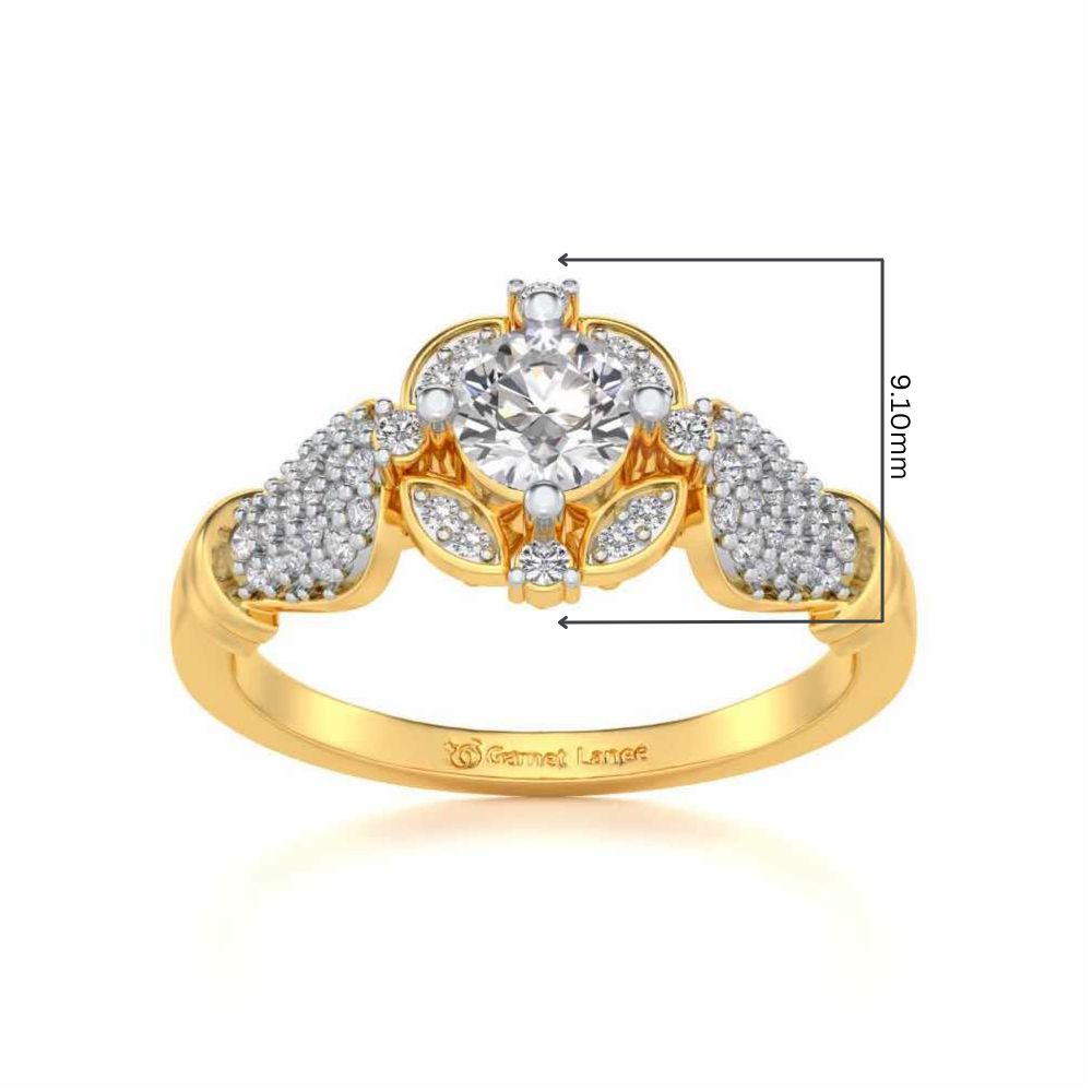 Glitter away Solitaire Silver Ring - Yellow Gold - Image 5