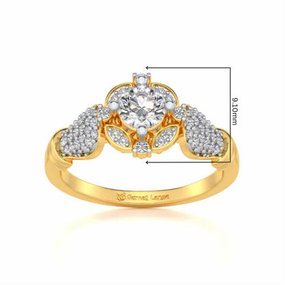Glitter away Solitaire Silver Ring - Yellow Gold - Image 5