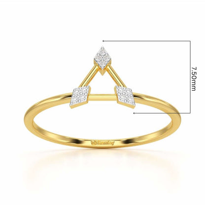 Airy Allure Silver Ring - Yellow Gold - Image 5