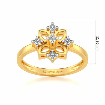Kamalam Silver Ring - Yellow Gold - Image 5