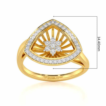 Fluid Aura Silver Ring - Yellow Gold - Image 5