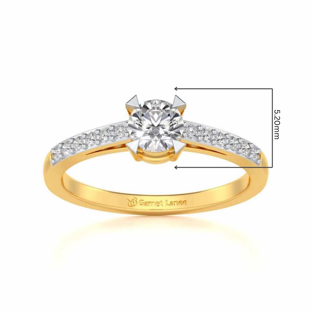 Indulgence Solitaire Silver Ring - Yellow Gold - Image 5