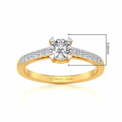 Indulgence Solitaire Silver Ring - Yellow Gold - Image 5
