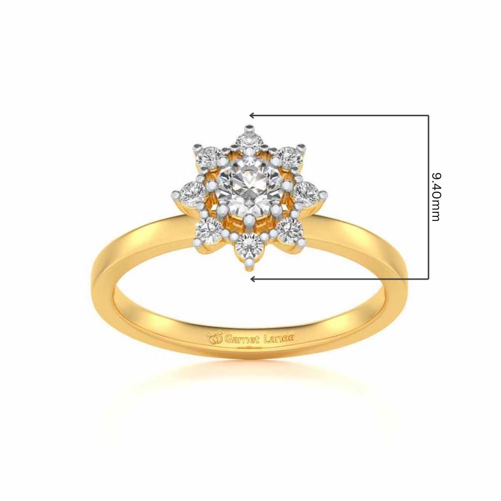 Pole Star Solitaire Silver Ring - Yellow Gold - Image 5