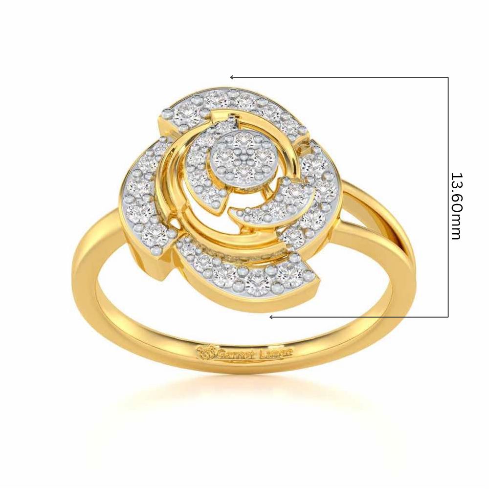 Glorious Cluster Silver Ring - Yellow Gold - Image 5