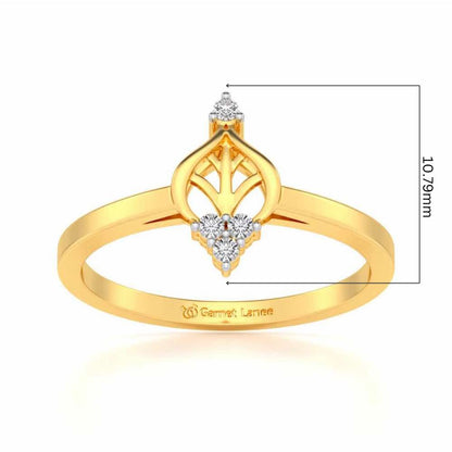 Mini Crown Silver Ring - Yellow Gold - Image 5