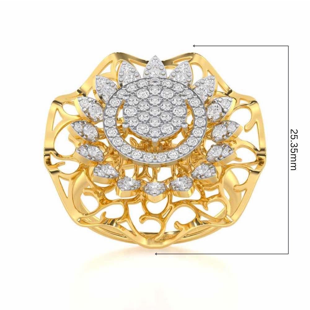 Radiant Pinnacle Silver Ring - Yellow Gold - Image 5