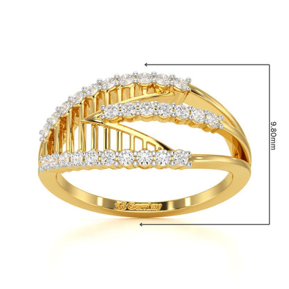 Shine Tracery Silver Ring - Yellow Gold - Image 5