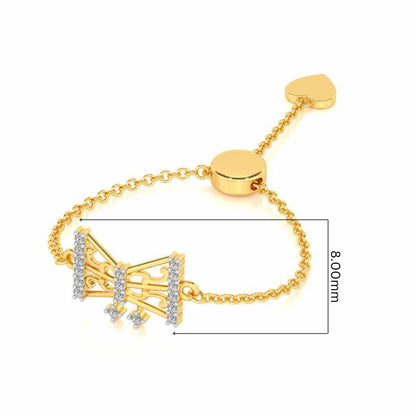 Antique Bow Adjustable Silver Ring - Yellow Gold - Image 5