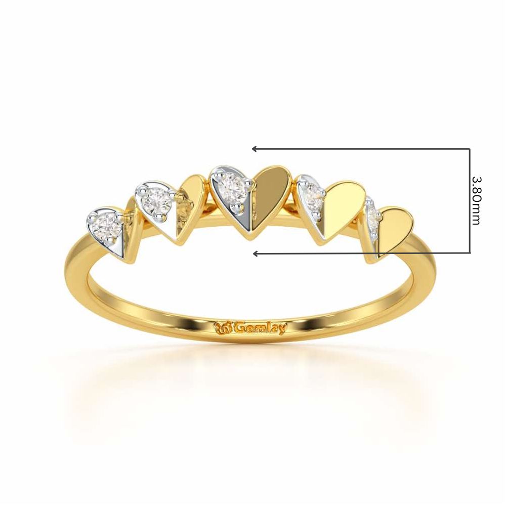Heart Together Silver Ring - Yellow Gold - Image 2