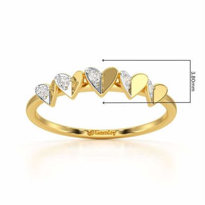 Heart Together Silver Ring - Yellow Gold - Image 2