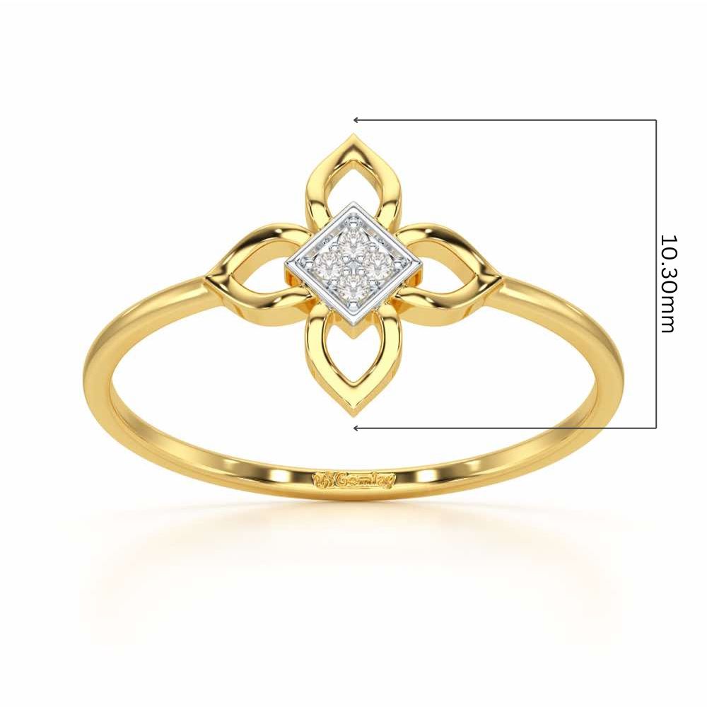 Slim Sparkle Silver Ring - Yellow Gold - Image 5