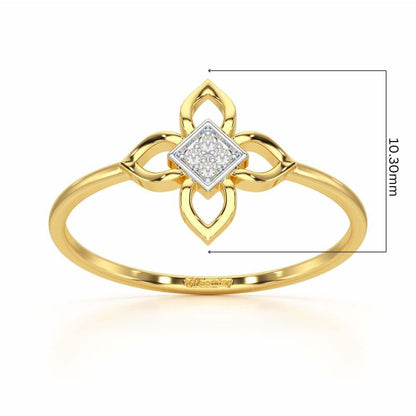 Slim Sparkle Silver Ring - Yellow Gold - Image 5