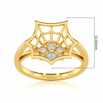 Web Glow Silver Ring - Yellow Gold - Image 5