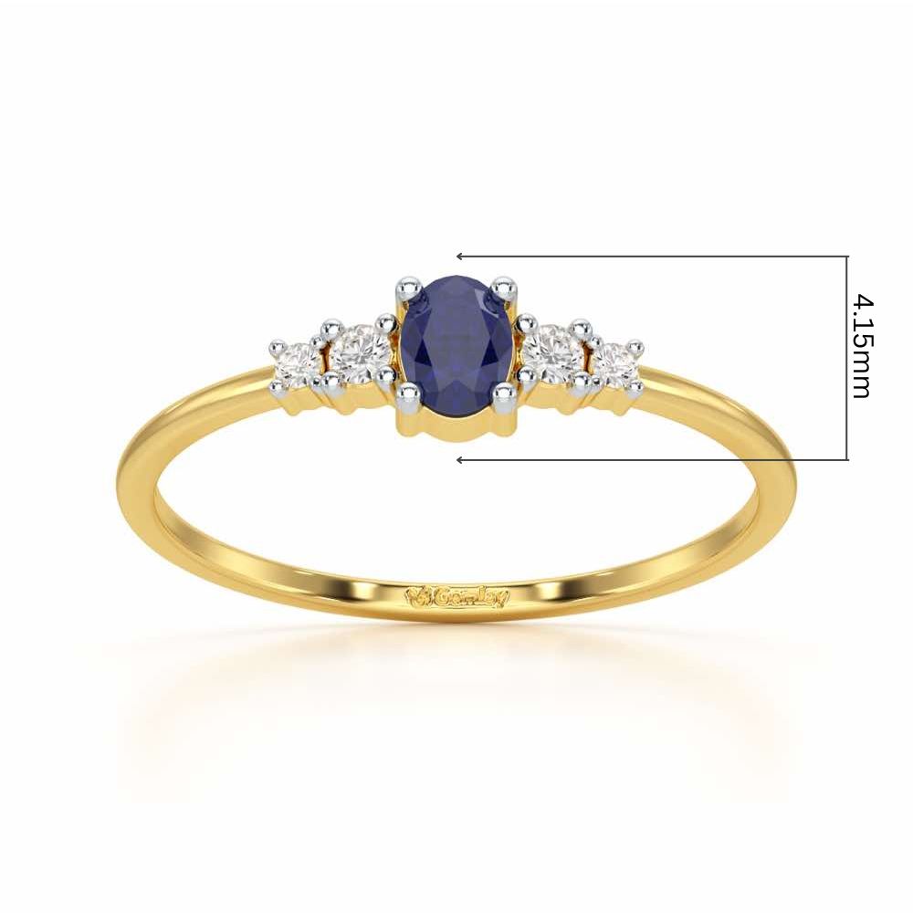 Blue Shimmer Silver Ring - Yellow Gold - Image 5