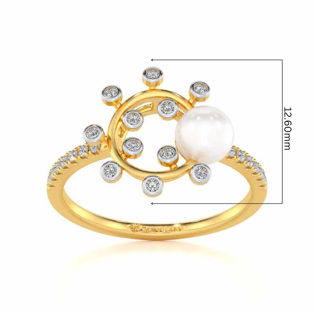 Shinwise Silver Pearl Ring - Yellow Gold - Image 5