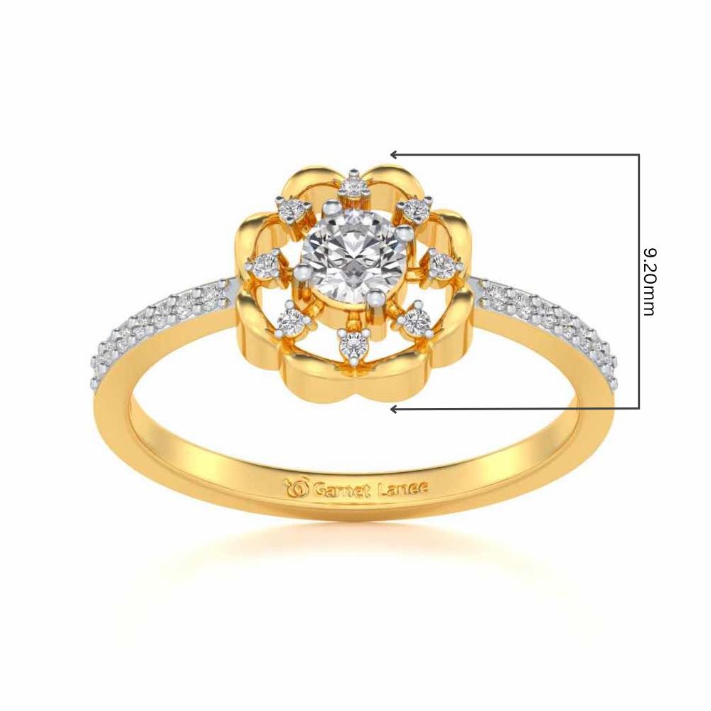 Raphsody Solitaire Silver Ring - Yellow Gold - Image 5