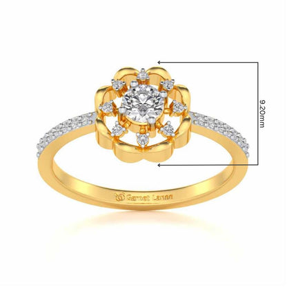 Raphsody Solitaire Silver Ring - Yellow Gold - Image 5