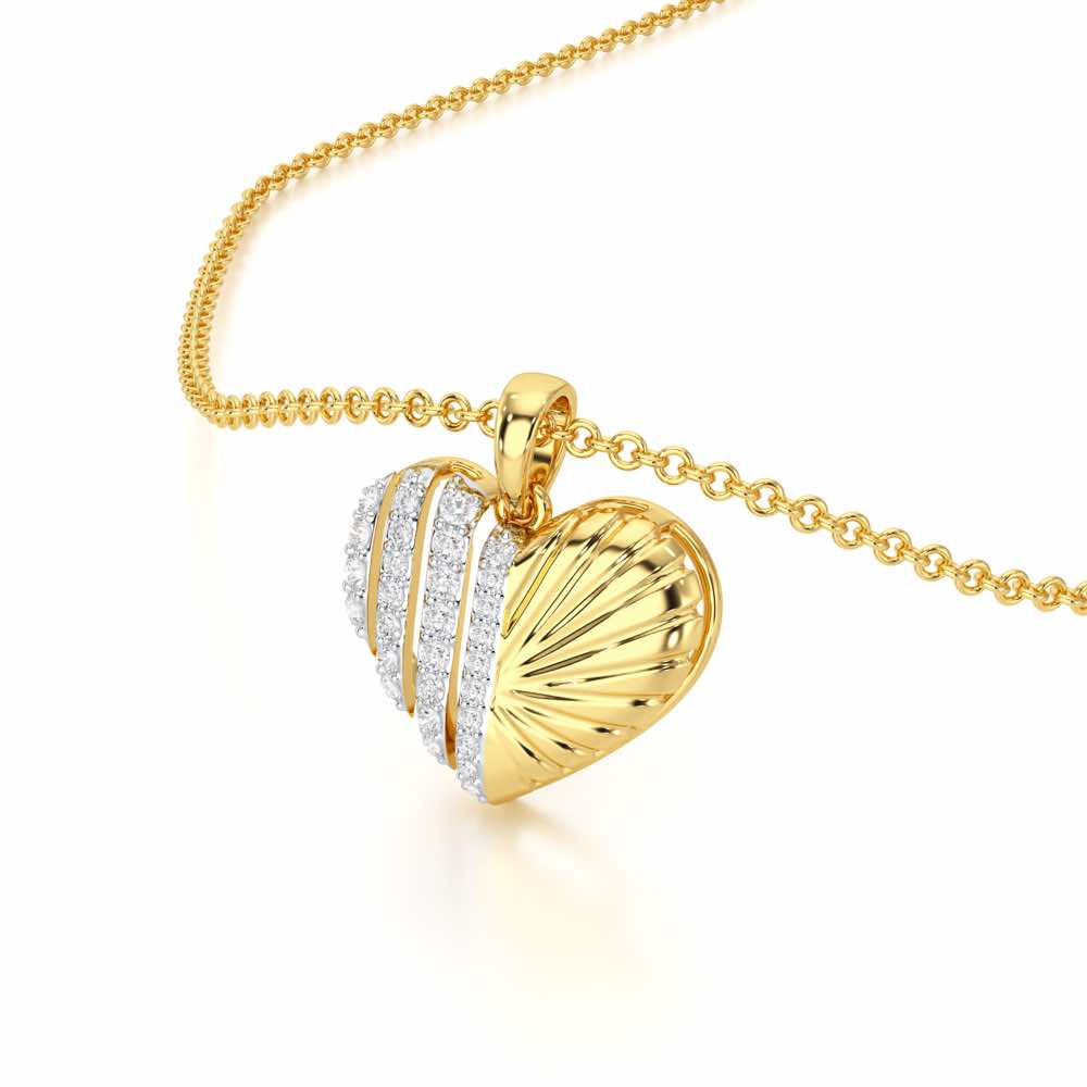 Heart Grace Silver Pendant - Yellow Gold - Image 2