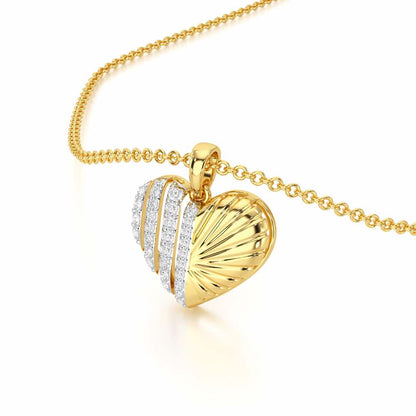 Heart Grace Silver Pendant - Yellow Gold - Image 2