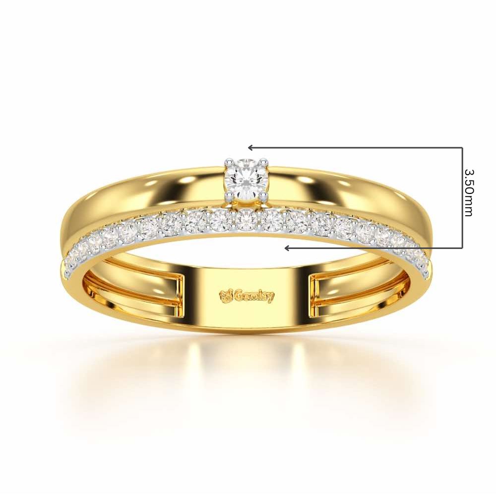 The Bliss Hint Silver Ring - Yellow Gold - Image 2