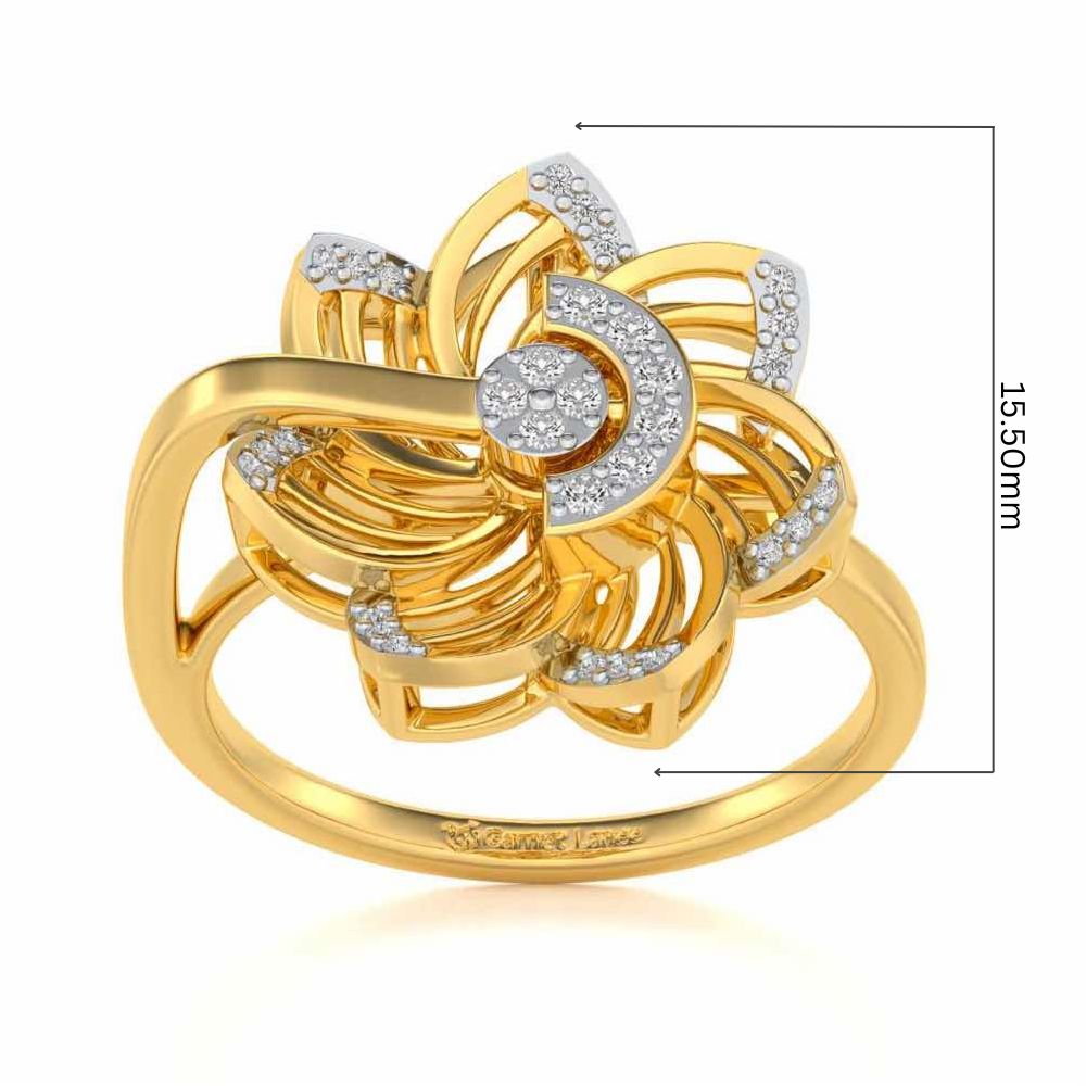 Spin Silver Ring - Yellow Gold - Image 5