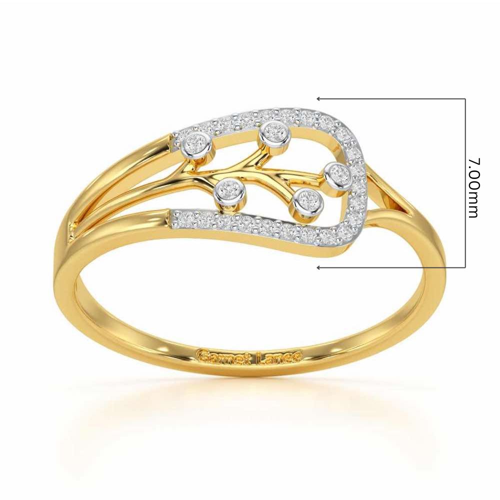 Bliss Vine Silver Ring - Yellow Gold - Image 5