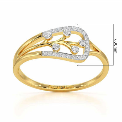 Bliss Vine Silver Ring - Yellow Gold - Image 5