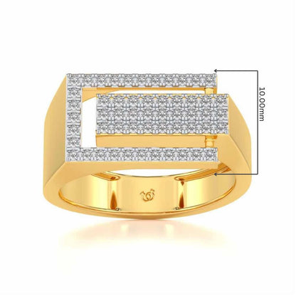 Crepuscule Silver Ring For Men - Yellow Gold - Image 5