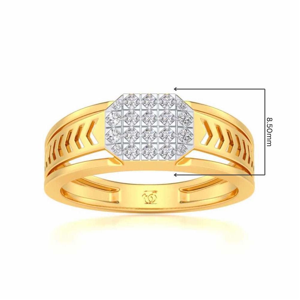 Cue Pack Silver Ring For Men - Yellow Gold - Image 5