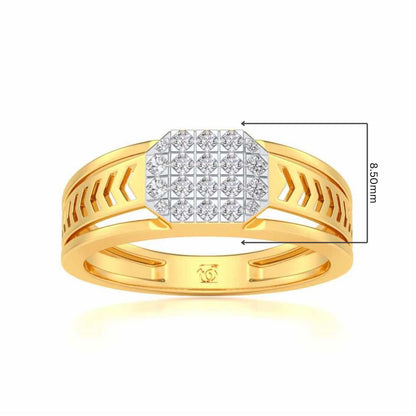 Cue Pack Silver Ring For Men - Yellow Gold - Image 5