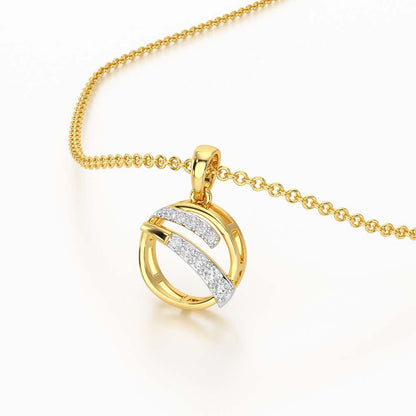 Celeste Sparkle Silver Pendant - Yellow Gold - Image 2