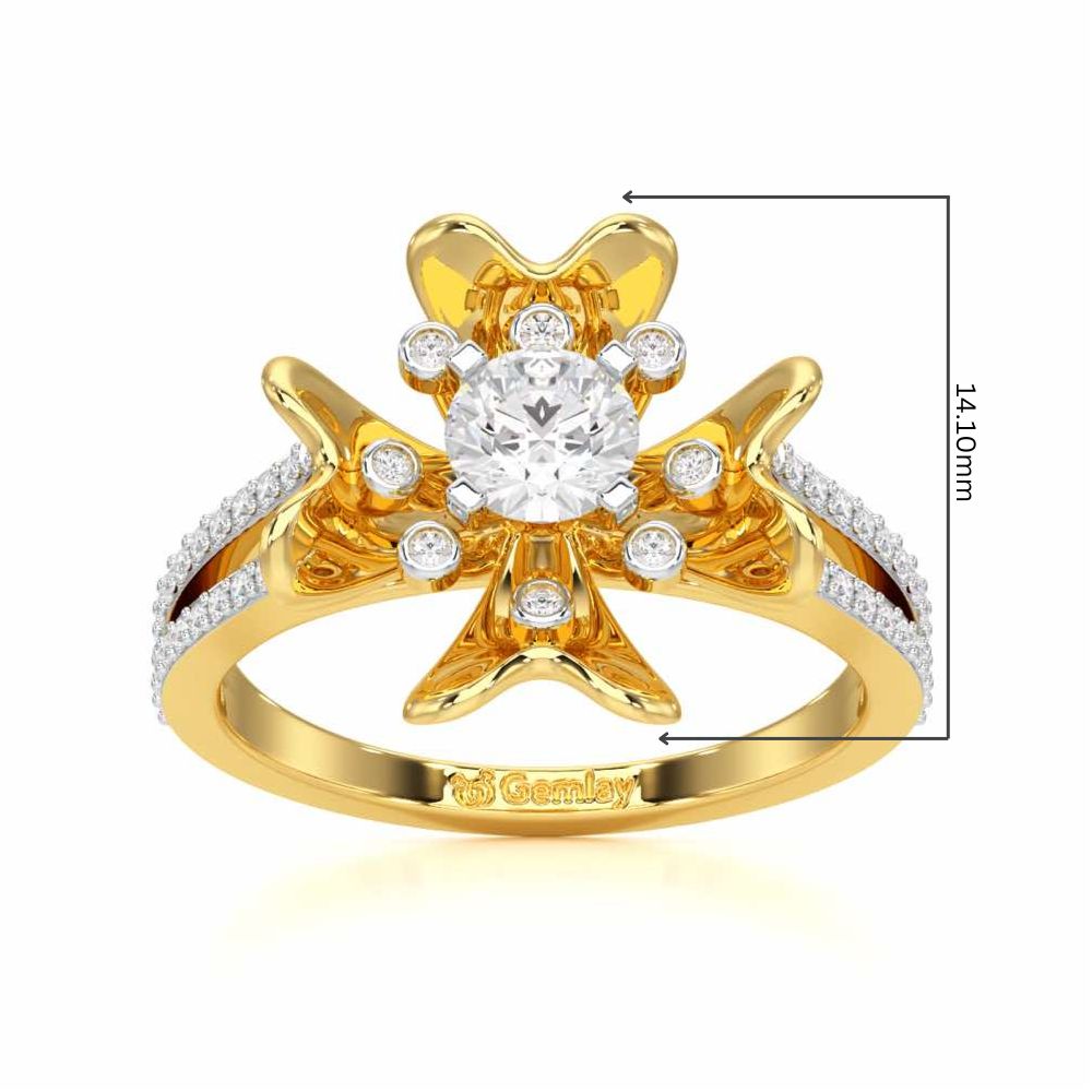 Sigma Bloom Solitaire Ring - Yellow Gold - Image 5