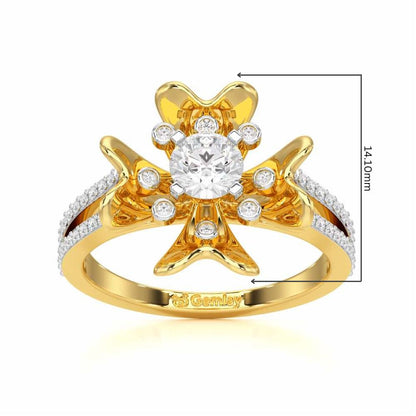 Sigma Bloom Solitaire Ring - Yellow Gold - Image 5