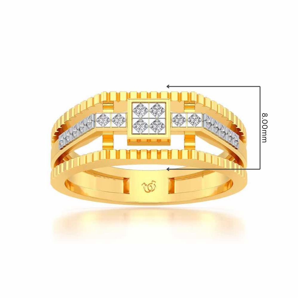 Tri-Band Ring For Men - Yellow Gold - Image 5