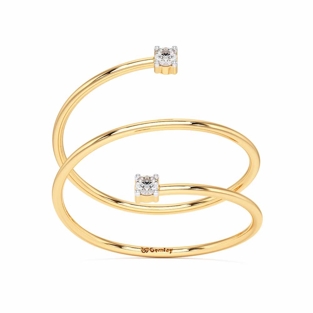 Twinkle Spring Silver Ring - Yellow Gold - Image 2