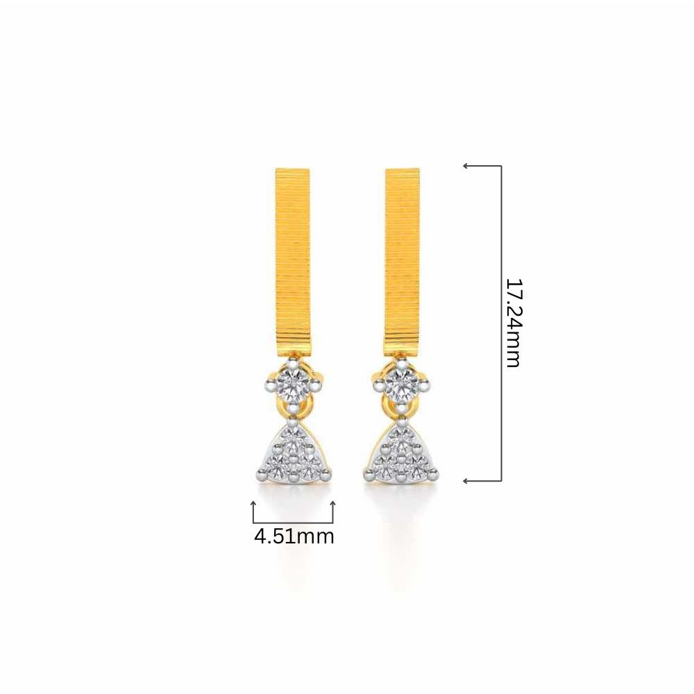 Aadrika Silver Earrings - Yellow Gold - Image 4