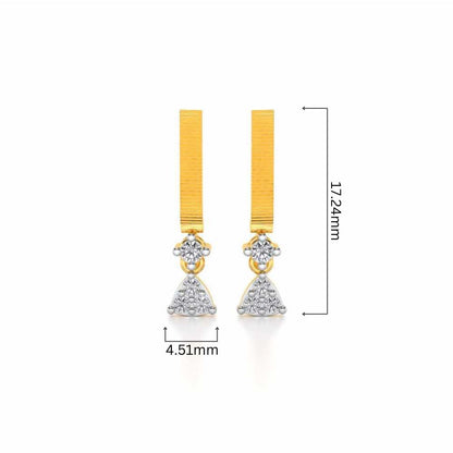 Aadrika Silver Earrings - Yellow Gold - Image 4
