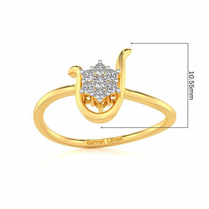 Blooming U Silver Ring - Yellow Gold - Image 5