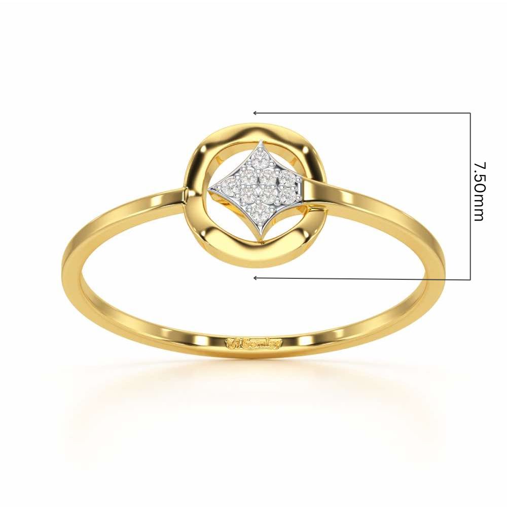 Featherlight Twinkle Silver Ring - Yellow Gold - Image 5