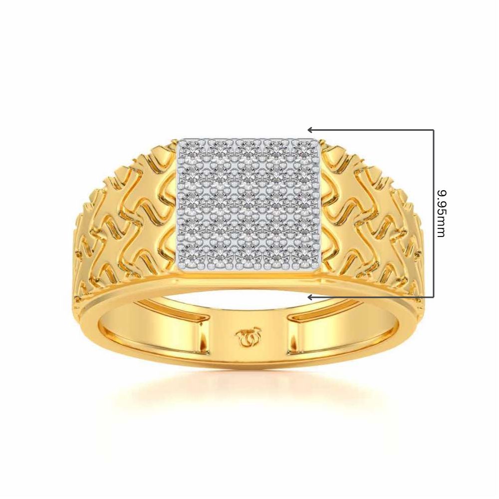 Nightfall Silver Ring For Men - Yellow Gold - Image 5