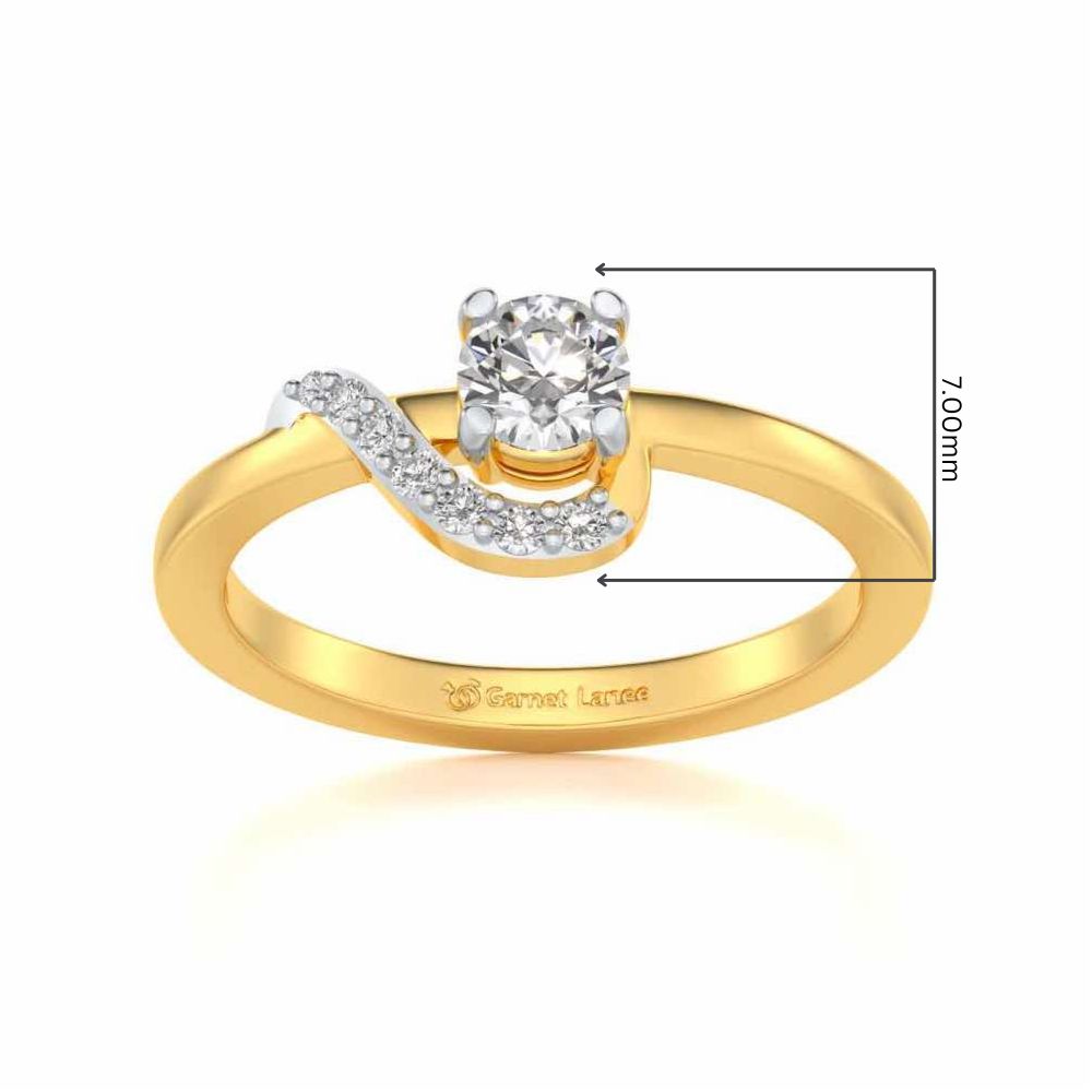 Amaze All Solitaire Silver Ring - Yellow Gold - Image 5
