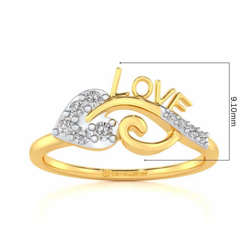 Eloquent Heart Silver Ring - Yellow Gold - Image 5