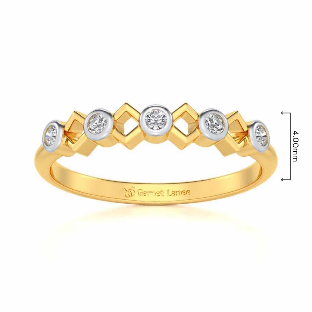 Contort Silver Band Ring - Yellow Gold - Image 5