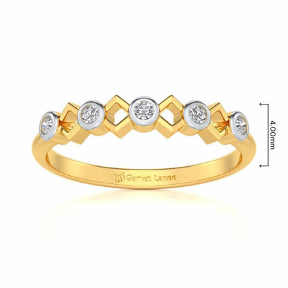 Contort Silver Band Ring - Yellow Gold - Image 5