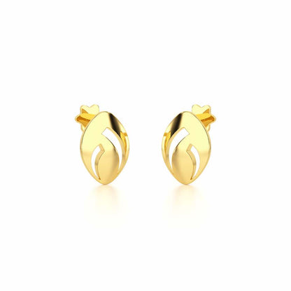 Sun Pebble Silver Earrings - Yellow Gold - Image 2