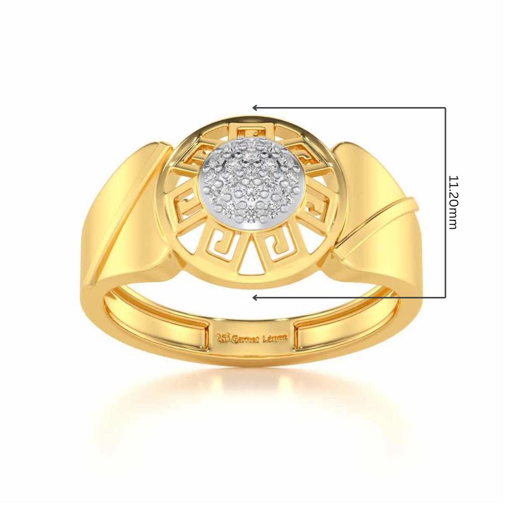 Pinnacle Silver Ring For Men - Yellow Gold - Image 5