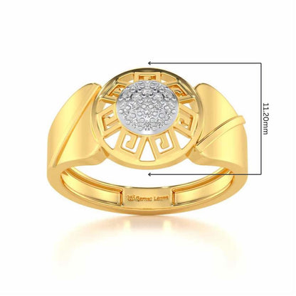 Pinnacle Silver Ring For Men - Yellow Gold - Image 5