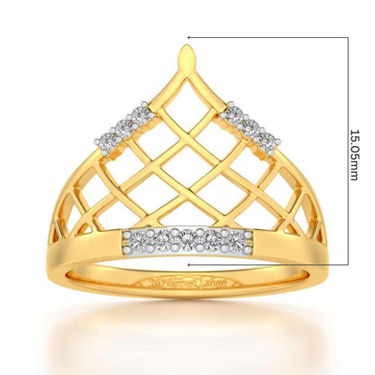 Princess Crown Silver Ring - Yellow Gold - Image 5