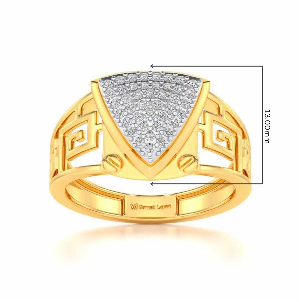 Triyambh Silver Ring For Men - Yellow Gold - Image 5